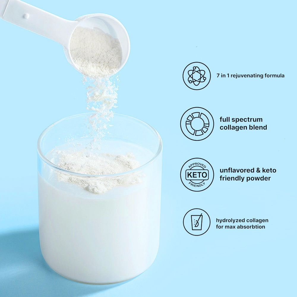 Multi Collagen Peptide Powder- Hydrolyzed Protein Peptides Advanced with Hyaluronic Acid,Biotin & Vitamin C - Unflavored collagen drink