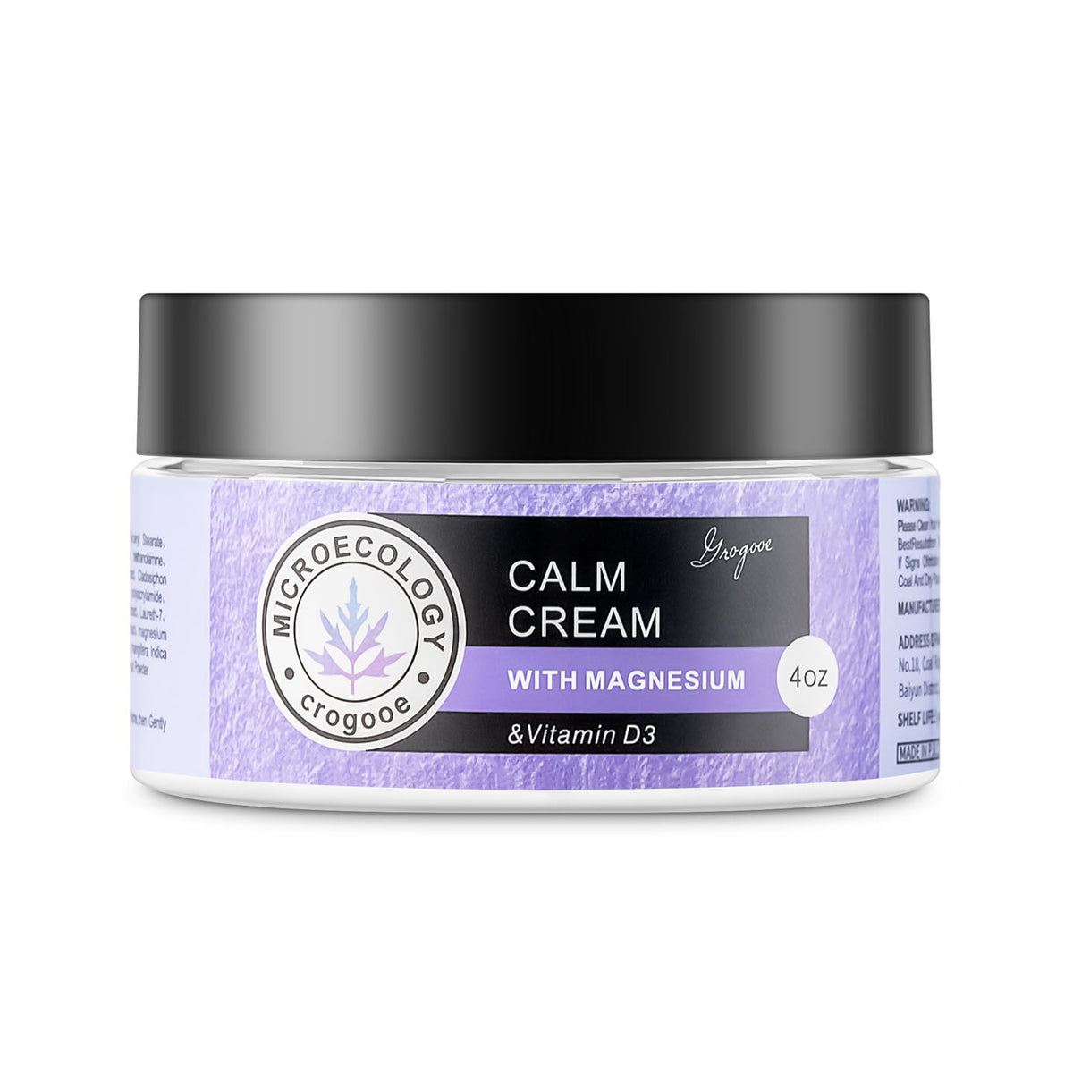 Crogooe Magnesium Calm Sleep Cream With Magnesium & Vitamin D3 Lavender flavor, Moisturizer Skincare Hydrating Comfort  , Magnesium Cream- 4 OZ
