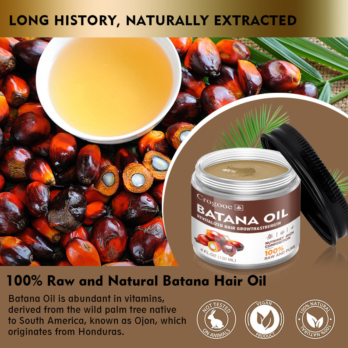 Raw Batana Oil for Hair Growth: All Natural Batana Oil from Honduras Prevent Hair Loss and Enhances Hair Thickness for Men & Women  Hair Care  Hair Growth And hair care, Enhances Hair Color