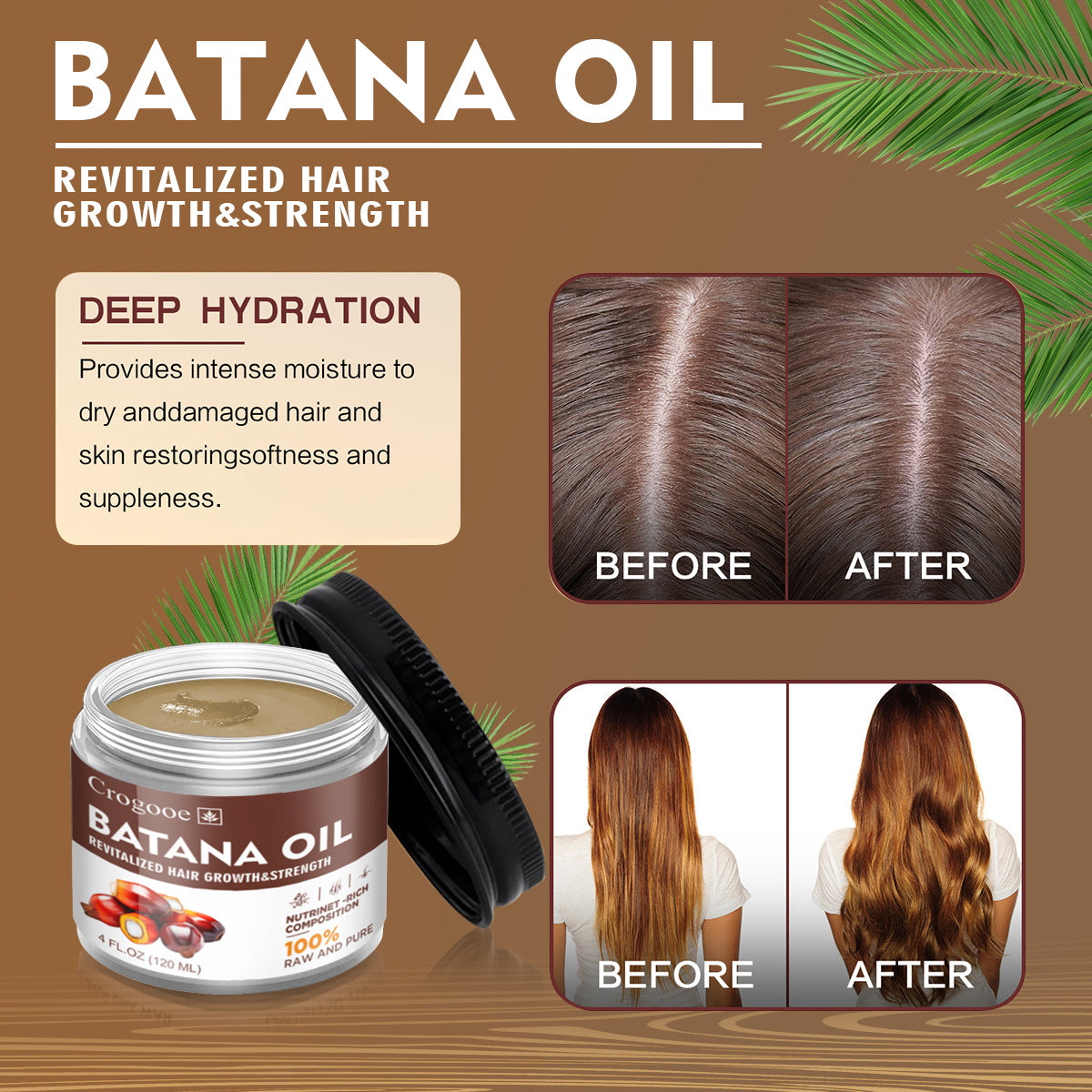 Raw Batana Oil for Hair Growth: All Natural Batana Oil from Honduras Prevent Hair Loss and Enhances Hair Thickness for Men & Women  Hair Care  Hair Growth And hair care, Enhances Hair Color