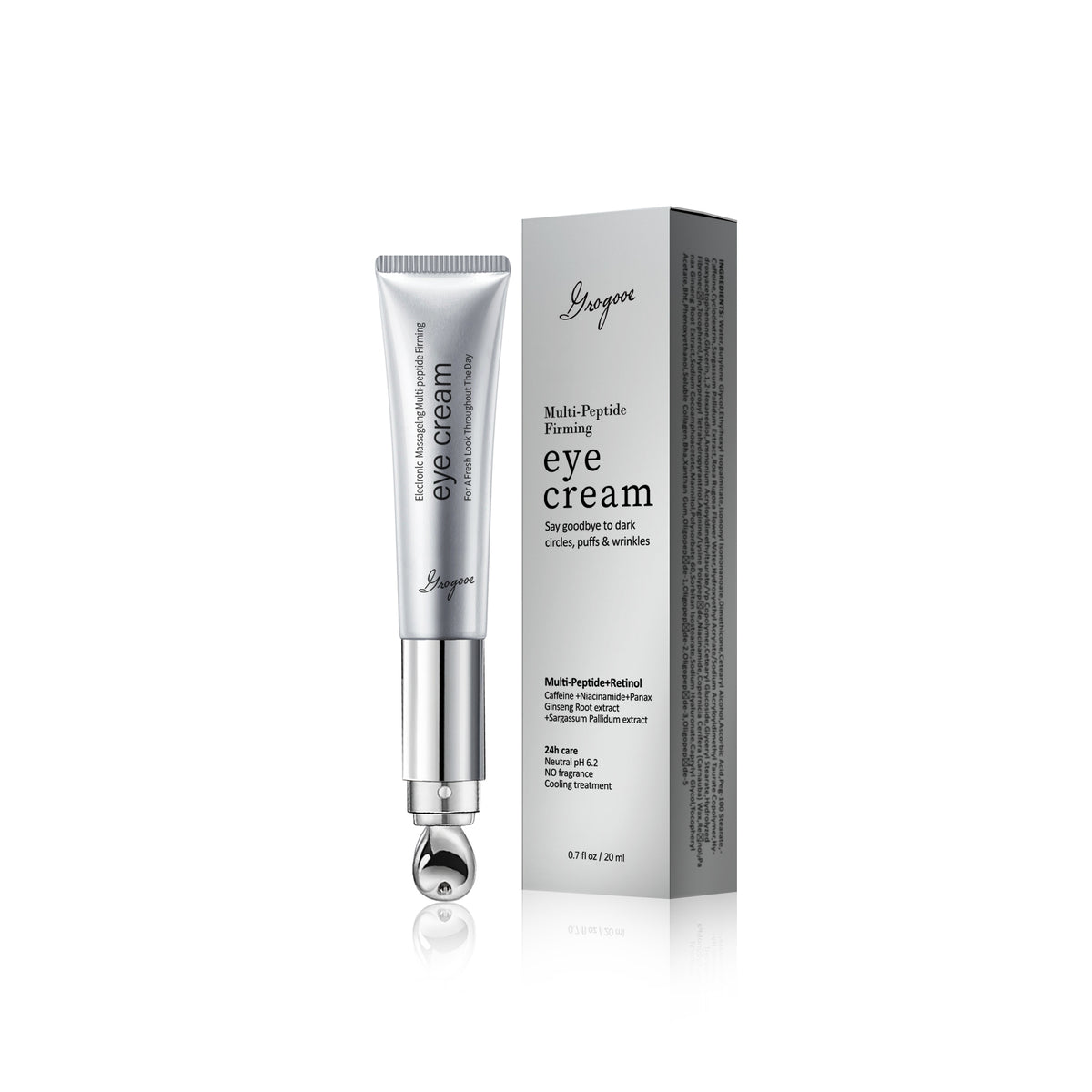 Wrinkle Eraser Massaging Eye Cream  Multi-Peptide Firming and Electronic Massager,Made With Retinol  Caffeine Niacinamide Comfort Repair Skin