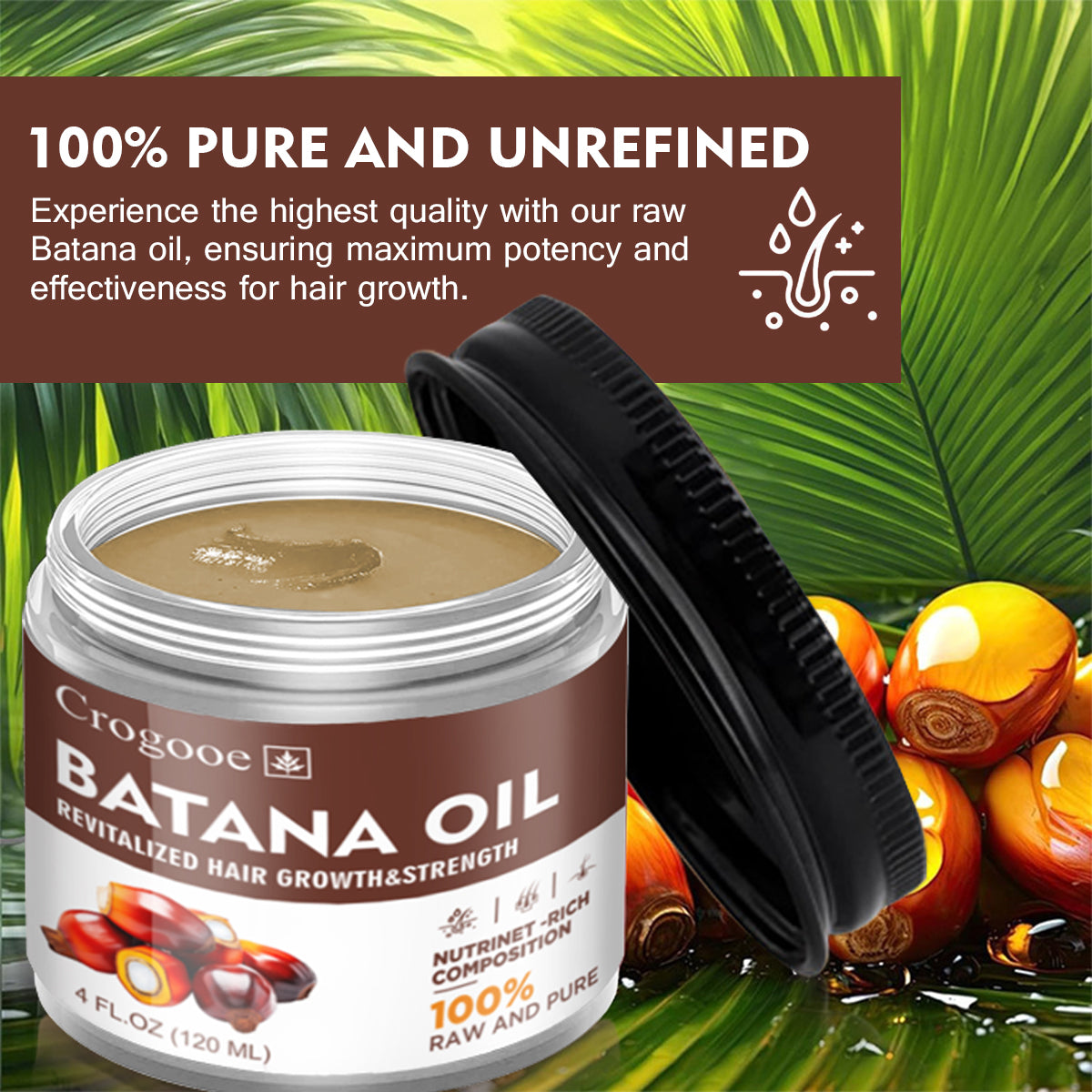 Raw Batana Oil for Hair Growth: All Natural Batana Oil from Honduras Prevent Hair Loss and Enhances Hair Thickness for Men & Women  Hair Care  Hair Growth And hair care, Enhances Hair Color